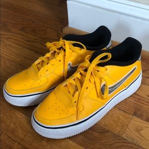 Yellow mike Air Force 1s